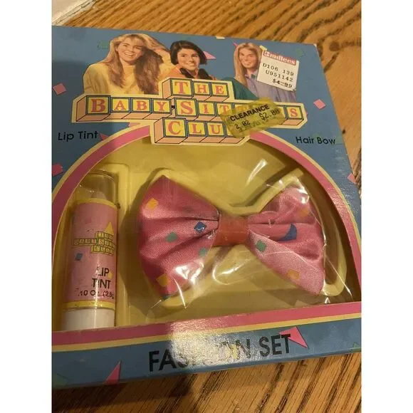 The Babysitter's Club‎ Vintage Fashion Set Lip Tint Hair Bow NEW 1991 RARE NOS - Picture 3 of 10